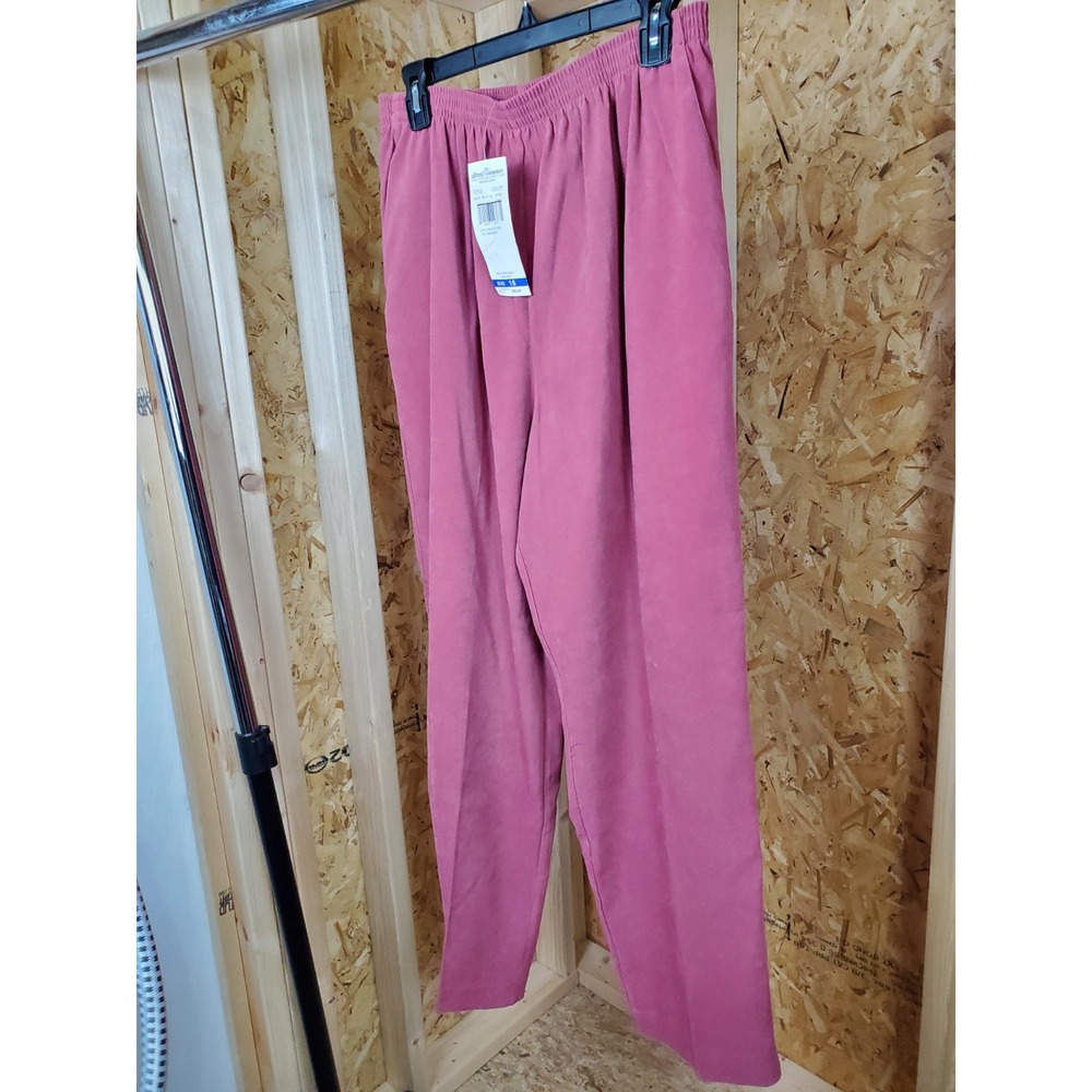 Women's Alfred Dunner Slacks with Pockets & Elastic Waist Size 16 New Peach Colo